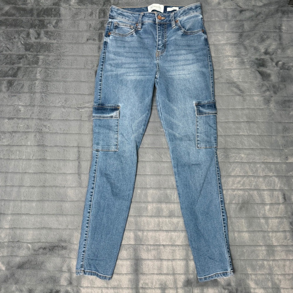 RE Generation Celebrity Pink Cargo Skinny Jeans Medium Wash Blue Denim Size 3/26